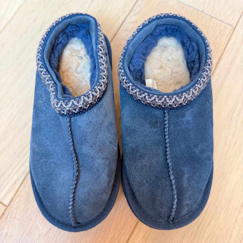 UGG Tasman Navy Blue Slip‑On Slippers Little Kids Size 13 - Picture 3 of 7